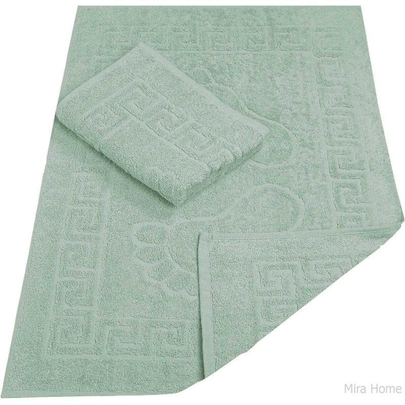2 Li Banyo Ayak Havlusu %100 Pamuk 50X70 Cm Menesch Yeşil