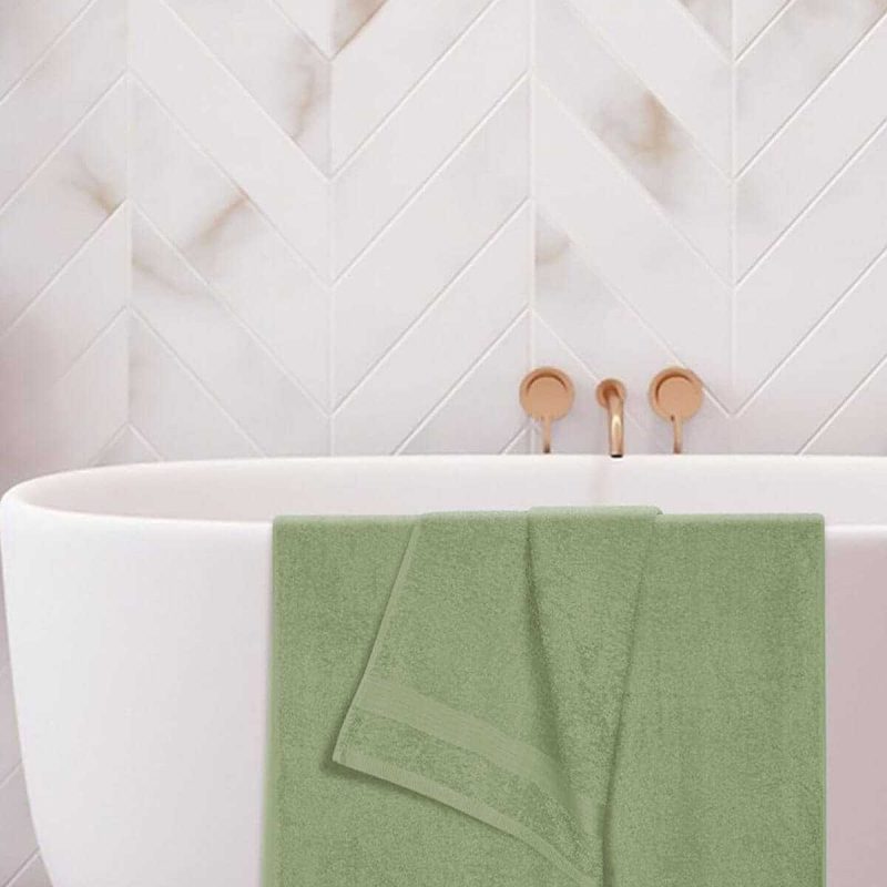 2 li Banyo Havlu Takımı %100 Pamuklu Dry Yeşil