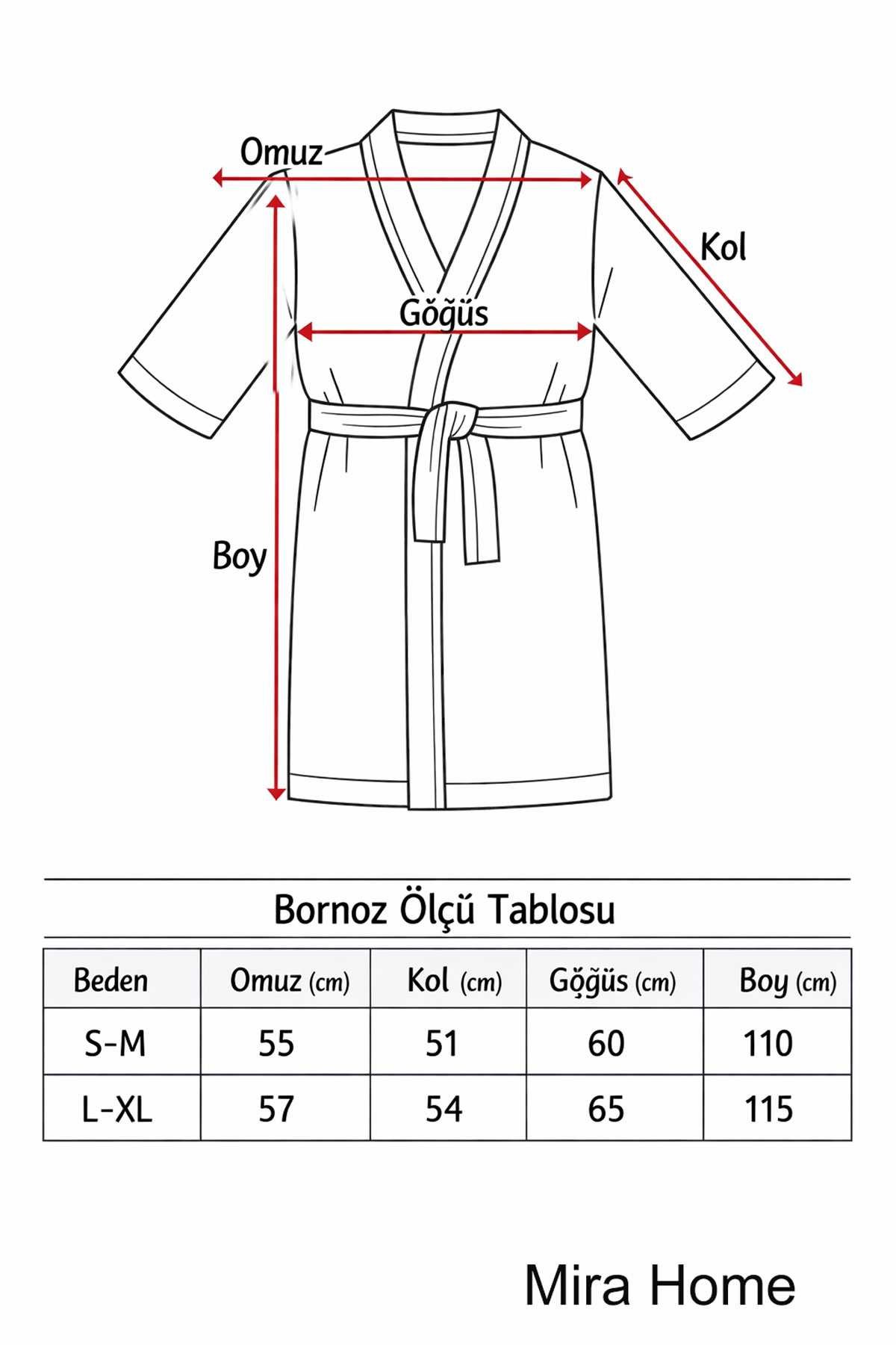 Kimono Yaka Unisex Pamuklu Tek Kişilik Bornoz Bej - Görsel 4