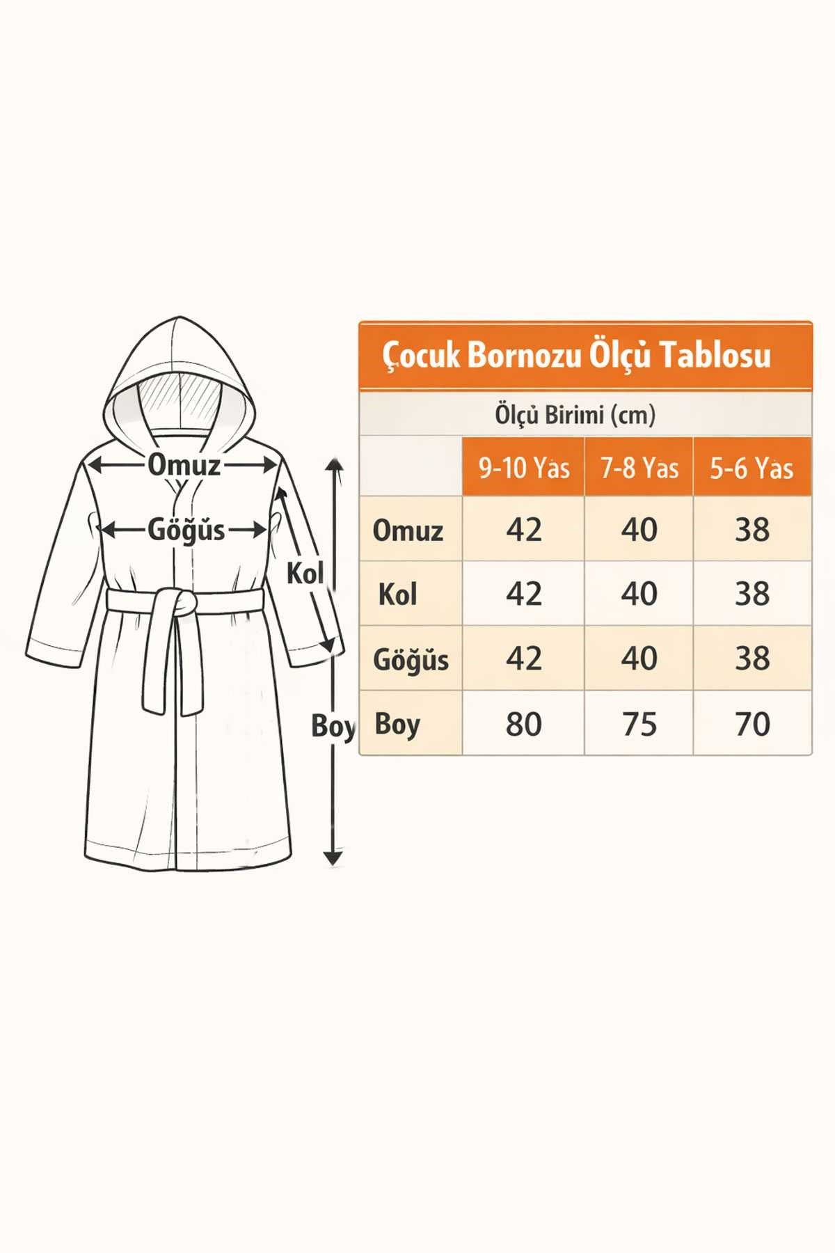 Sevimli Panda Nakışlı Beyaz Pamuklu Kapşonlu Çocuk Bornozu - Görsel 3