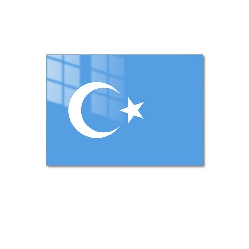 Doğu Türkistan Bayrağı Cam Tablo