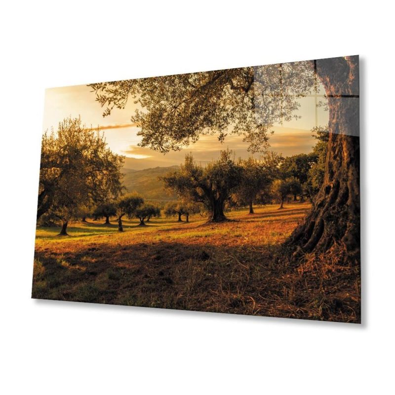 Son Bahar Cam Tablo 4mm Dayanıklı Cam Tablo Temperli Cam, Autumn Glass Painting Glass Wall Art