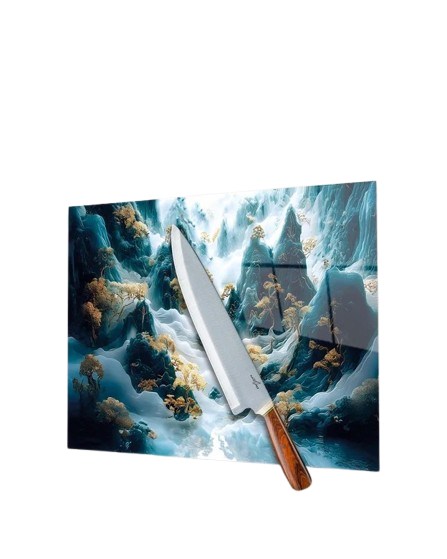 Cam Kesme Tablası Manzara Dağ 2 , Doğrama Tahtası , Sunum Tablası