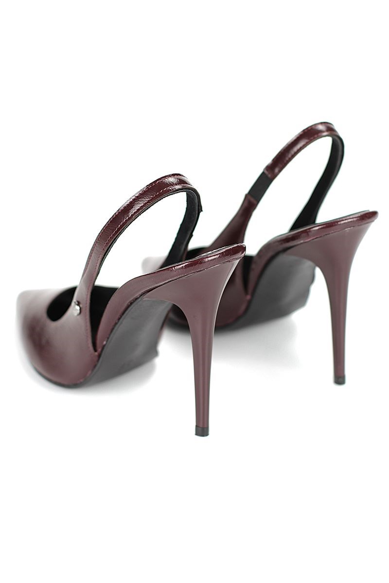 Zerina Bordo Rugan Esnek Yumuşak Kaymaz Taban İnce Topuklu (11cm) Kadın Stiletto - Görsel 5
